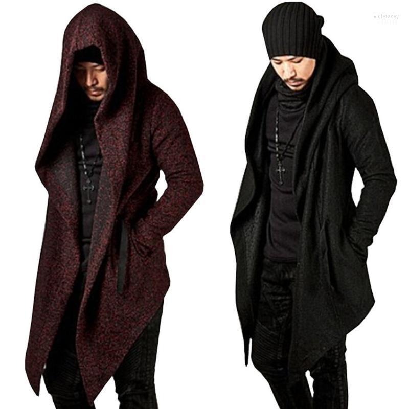 

Men' Wool & Blends Men Coat Boy Autumn Winter Casual Pocket Irregular Trench Long Sleeve Outwear Blouse High Quality Mens Tops Jacket Viol2, Black