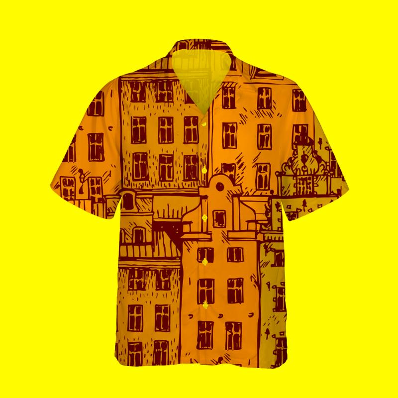 

Men' Casual Shirts Jumeast 3d Colorful Houses Printed Hawaiian Shirt Men Short Sleeve Cartoon Harajuku City Streetwear Loose Tops 5XLMen, 07