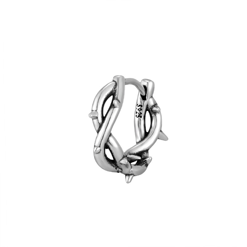 Original S925 Sterling Silver Thorn Earrings Stud Premium Light Luxury Cool Style Men's/Women's Hip Hop Street Jewelry Accessories