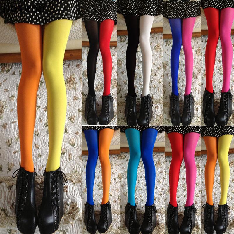 

Socks & Hosiery Women Colorblock Stockings Patchwork Footed Tights Elastic Two Color Silk Skinny Legs Collant Sexy PantyhoseSocks, 14