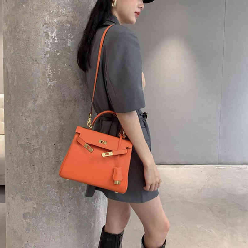 

Luxury H Handbags Bags Designer Women Ke1lyss Bag Cowhide Women's 2022 Togo Litchi Pattern One Shoulder Messenger Handbag Bride's, Dark grey 28cm kaili bag with litchi