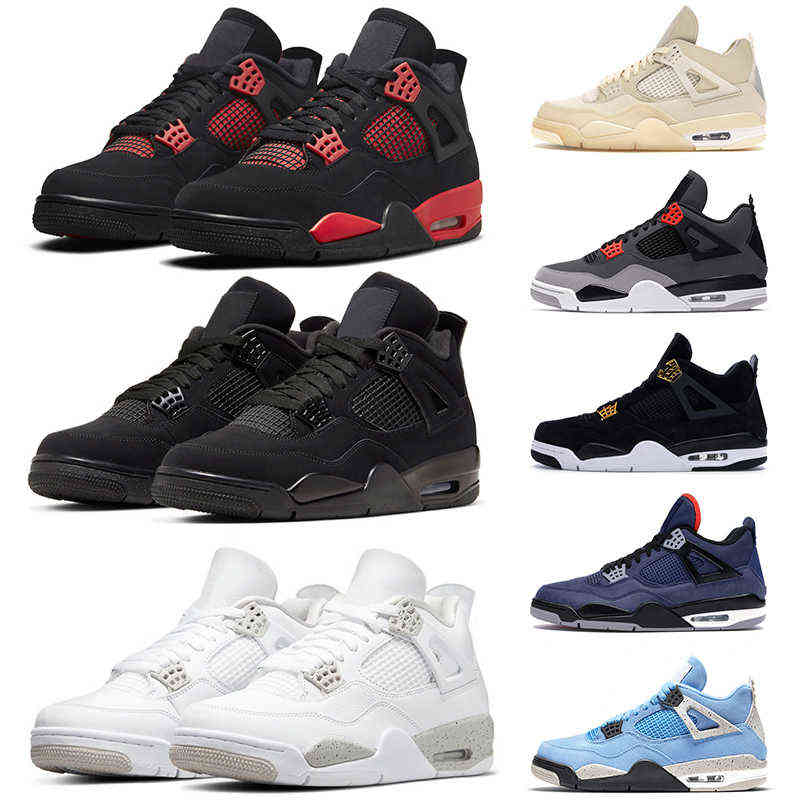 

4 Outdoor shoes jumpman 4s Red Thunder Black Cat University Blue Infrared women mens trainers sports sneakers, 4s thunder