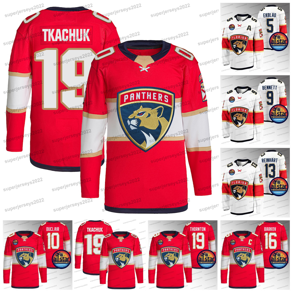 

19 Matthew Tkachuk Panther 2022 All-star Game Jerseys Carter Verhaeghe Aleksander Barkov Aaron Ekblad Sam Reinhart Anthony Duclair Bennett Marc Staal, White