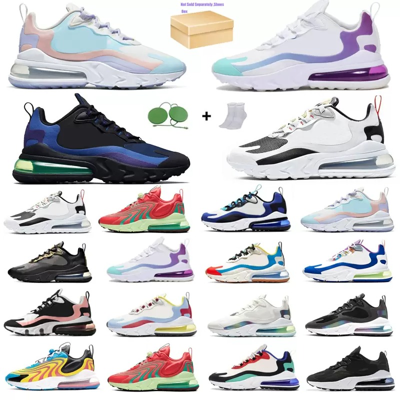 

Men women fashion design RMetalic Gold 270 React UNC running shoes classic black white Dusk purple outdoor lightweight comfortable sneakers size 36-45, 14