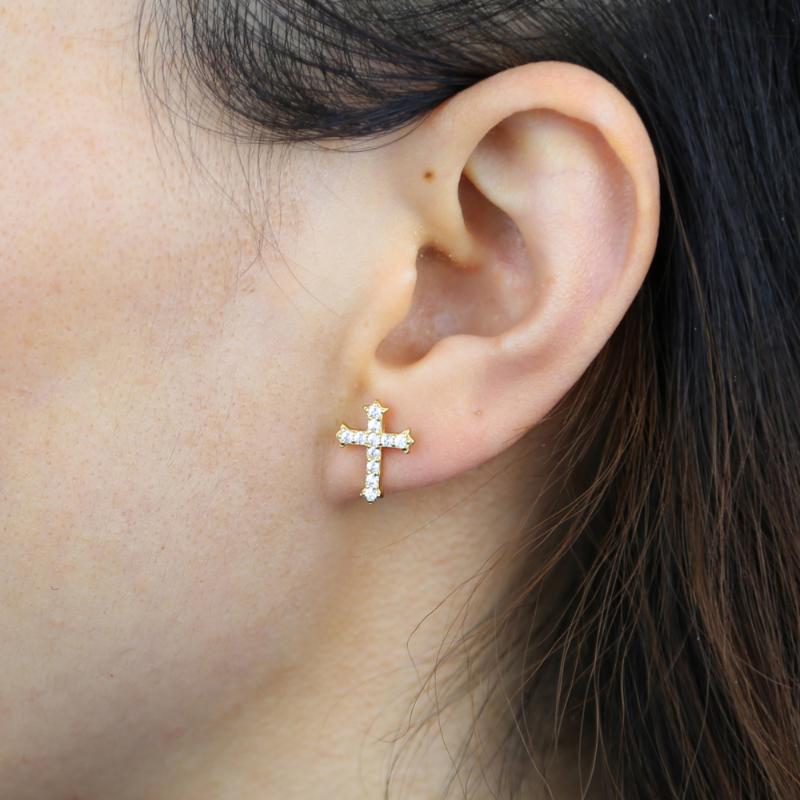 

Stud Colors Delicate 925 Sterling Silver Cross Earrings Dainty Geometric Jewelry For Women Wedding Gift 2022 Cool StyleStud