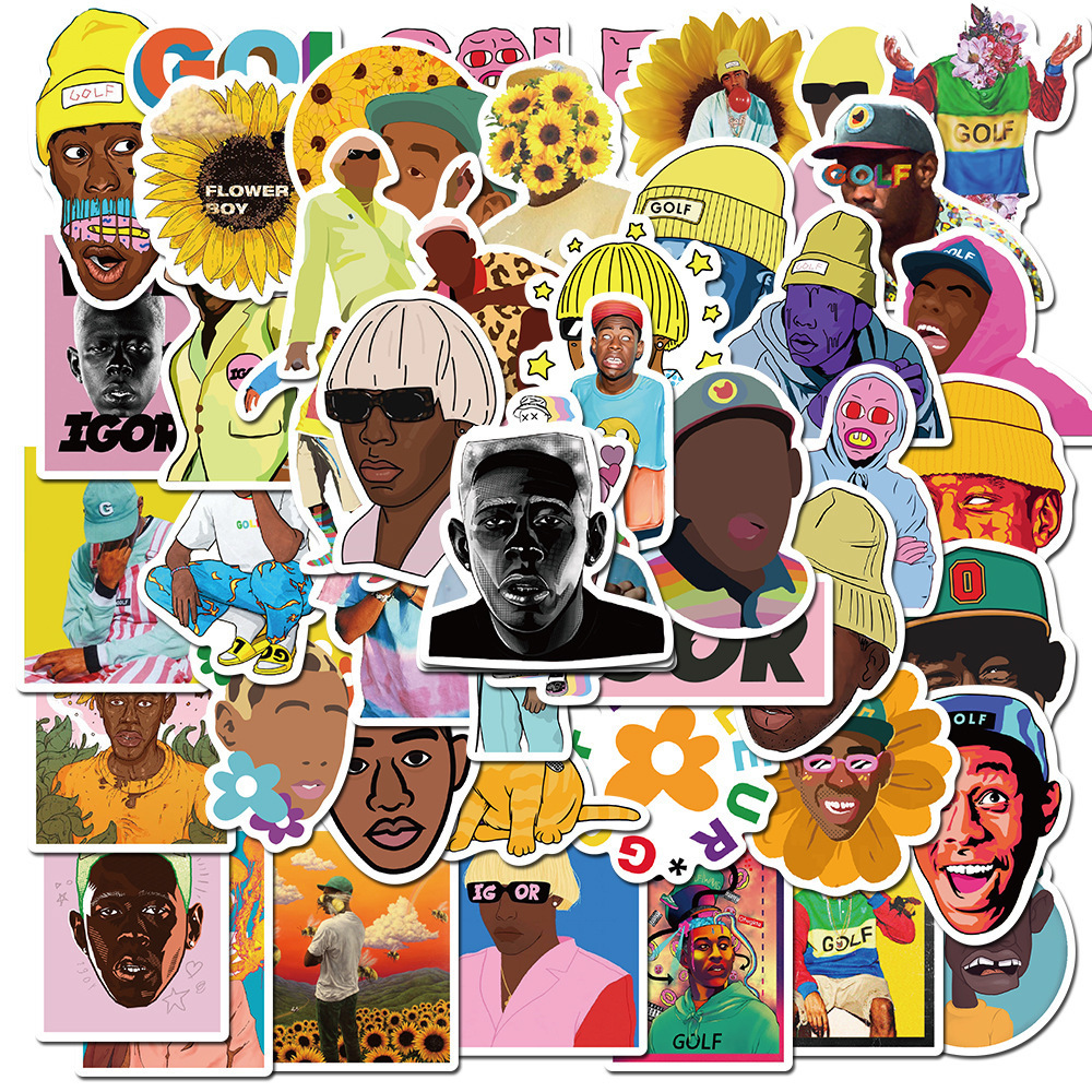 

New Sexy 50Pcs Rapper Tyler Creator Graffiti Stickers DIY Laptop Guitar Fridge Skateboard Luggage Cool Waterproof Toys Sticker Decals