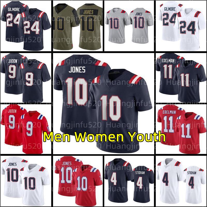 

10 Mac Jones Football Jersey 9 Matthew Judon Julian Edelman Sony Michel Dont'a Hightower Chase Winovich Damien Harris Devin McCourty Matthew Stephon Gilmore, Men jersey