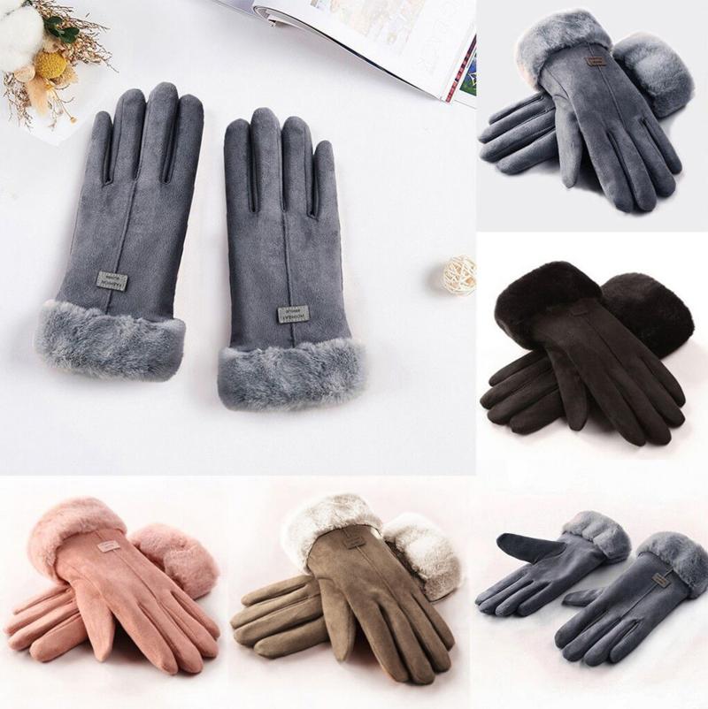 

Five Fingers Gloves Women Winter Ladies Girls Outdoor Heat Full Finger Lined Driving Glove Touch Screen