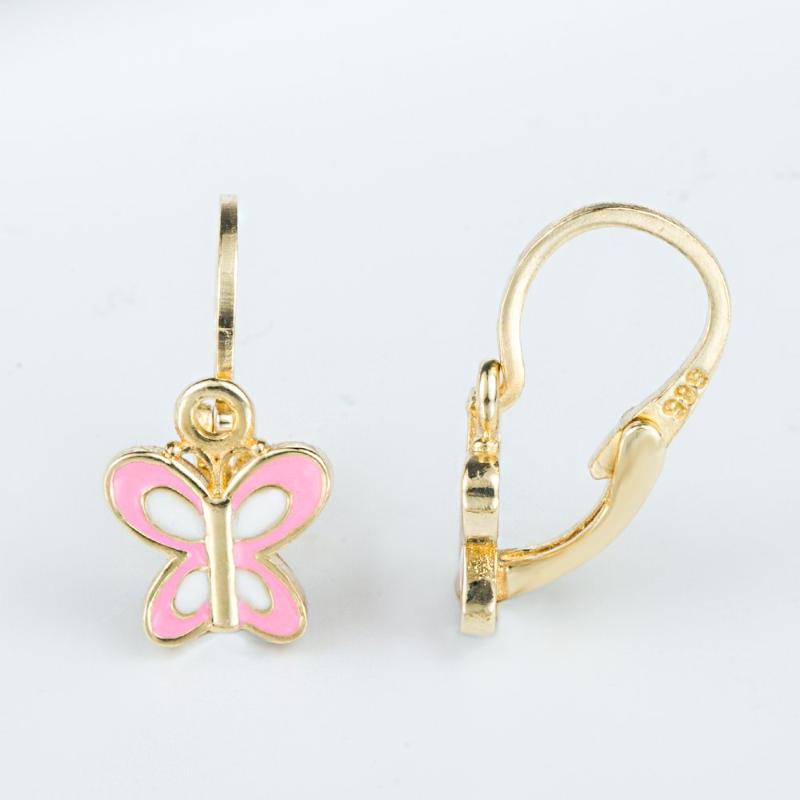 

Clip-on & Screw Back Pink Kelebekli 14 Carat Gold Earrings
