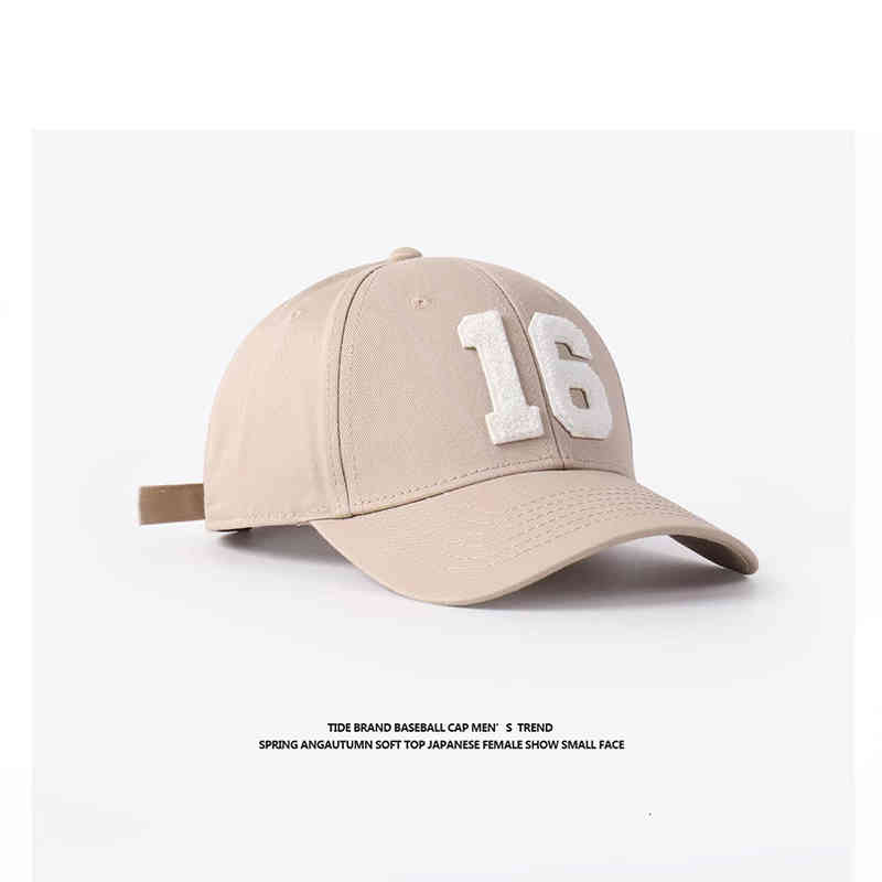 

Design Brand Number 16 Baseball Cap High Quality Ladies Trend Terry Hat for Men Women s, Khaki