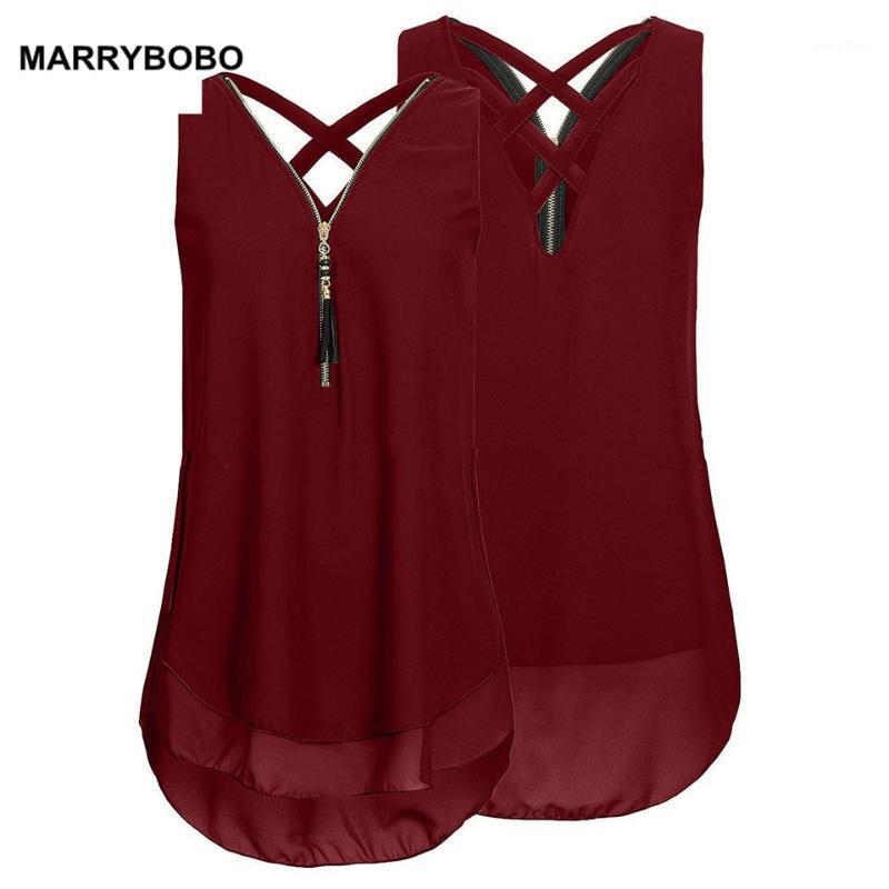 

Women Blouses 2022 Chiffon Blouse Shirt Sexy V Neck Sleeveless Shirts Casual Backless Top Female Zipper Plus Size Women's &, 5879purple