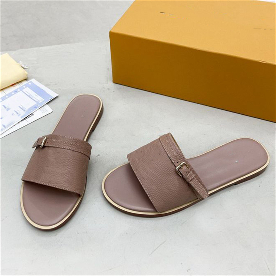 

Fashion Beach Shoes Summer Fashion Travel Platform Slippers Louiseity Women Leather Letter Sandals Luxury Designers viutonity FDS