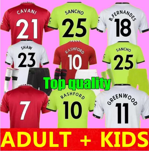 

adult kids kit 22 23 MAN UTD R.VARANE SANCHO RASHFORD soccer jerseys 2022 2023 POGBA VAN DE BEEK B. FERNANDES LINGARD MARTIAL SHAW GREENWOOD football shirt man set, 21/22