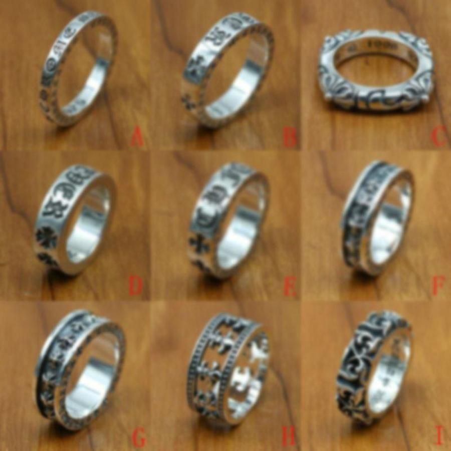 Hot Selling Chrome 2022 Heart Ins Ch Thai Silver High Version Croix Ring Men's and Women's Fashion Brand Cruciform Eternal Ring Couple Rin