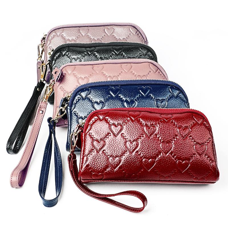 

Evening Bags Fashion Genuine Leather Women Wallets Female Long Zipper Clutch Lady Wallet Wristband Money Bag Cowhide Coin Purse, 2025coupling purple