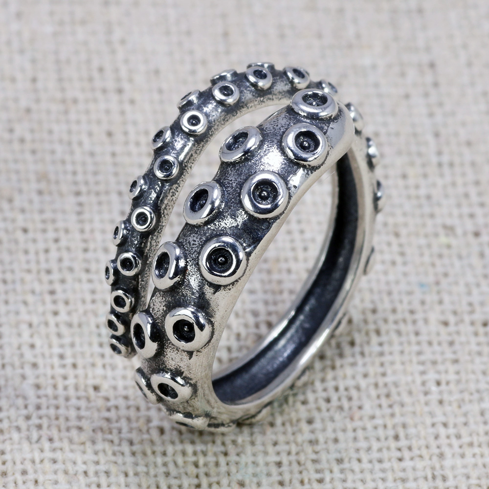 

s925 Sterling Silver Octopus Ring for Men and Women Thai Silver Wholesale Jewelry for Lovers