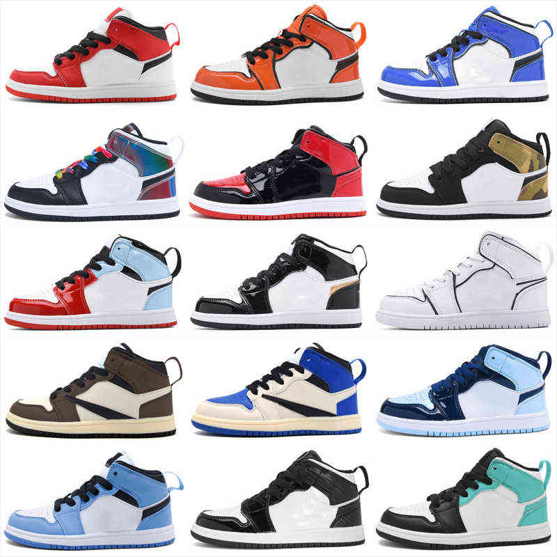 

Infant TS Kids 1 basketball shoes 1s mid Dark Mocha Trainers Edge Glow Volt Gold High Light Smoke Grey Candy Multicolor Small Big Boy Girl, As photo 20