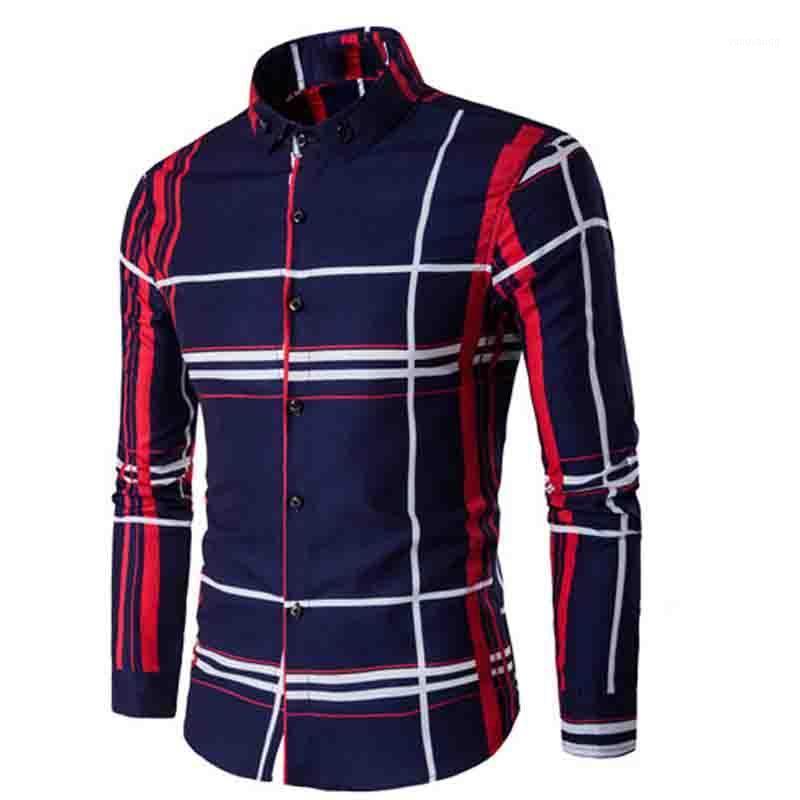 

Fashion Spring Autumn Youth Casual Single Breasted Slim Fit Navy Business Evening Dress Camisa Social Masculina Men's Shirts, Sky blue