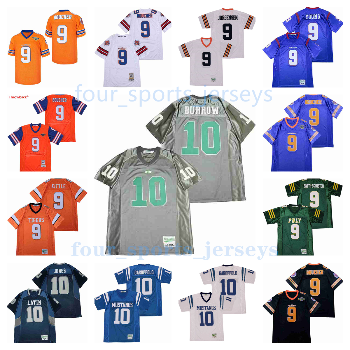 

Movie version American football jerseys 9 Bobby Boucher Chase Young Juju Smith-schuster Kittle Sonny Jurgensen 10 Daniel Jones Jimmy Garoppolo Joe Burrow Trubisky, Same as picture