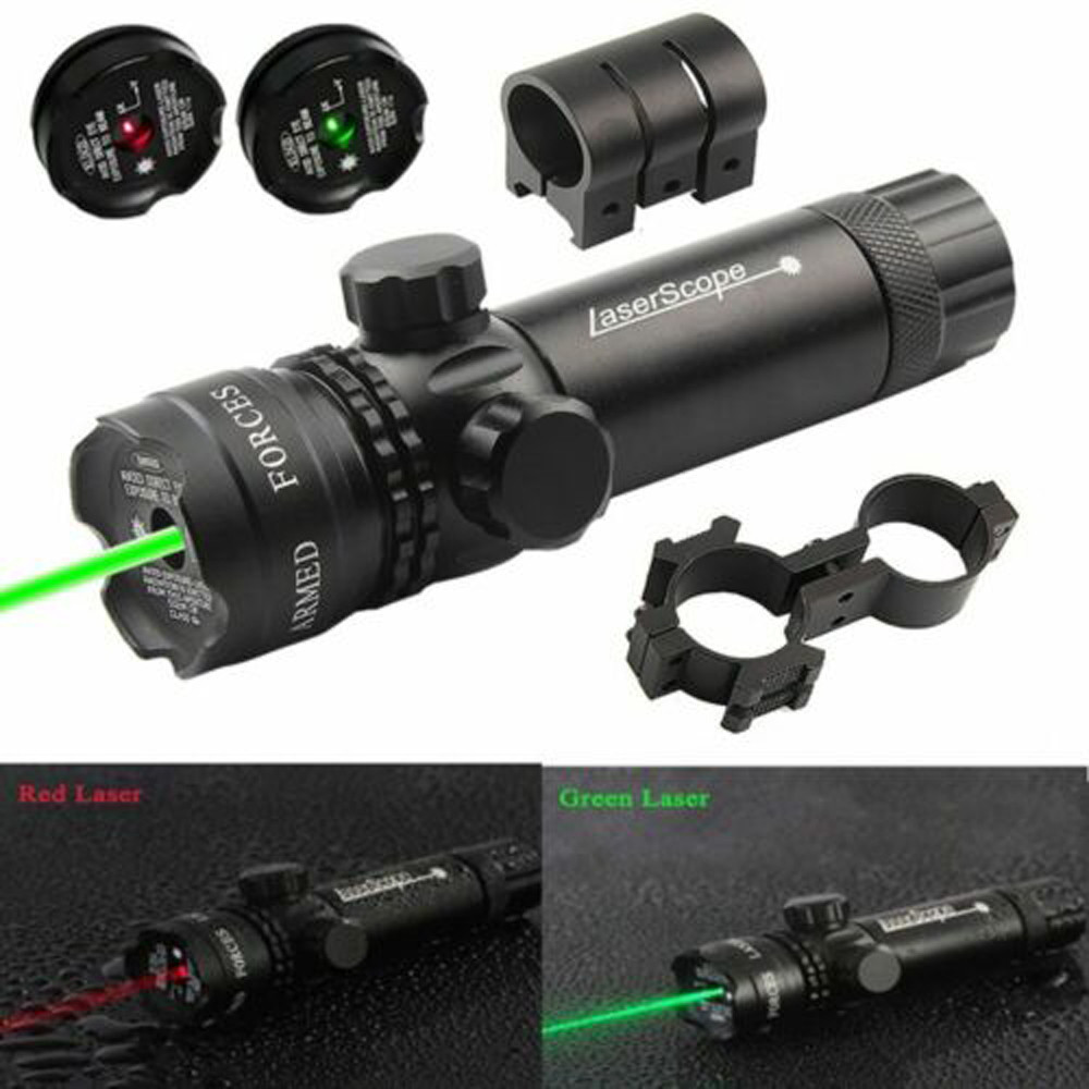 

Green Red Lasers Pointer Dot Gun Laser Sight 532nm Rifle Scope with 20mm Picatinny Mount & 1'' Ring Mount Adapter Remote Pressure Switch