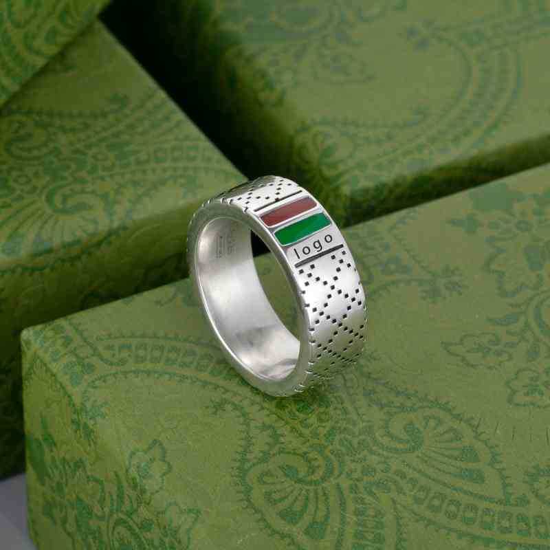 

Band Rings luxurious designer jewelry Ancient double red green stripe family light luxury fashion male and female couple ring