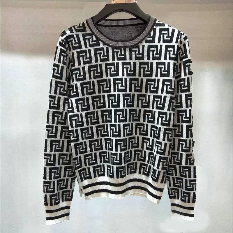 

Sweater Womens Autumn Round Neck Striped Fashion Long Sleeve Women High End Jacquard Cardigan Knitting s Woman Knit PulloverABH1