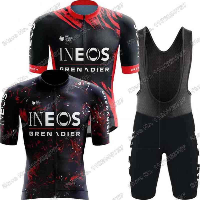 

INEOS Grenadier Cycling Jersey Short Sleeve Set Men Cycling Clothing Road Bike Shirts Suit Bicycle Bib Shorts MTB Maillot
