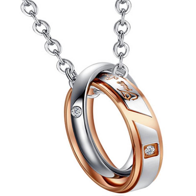 

Pendant Necklaces Two Round Circle Pendants With Accessory Lace The Flash Double Romantic Necklace For Couple Long ChainPendant