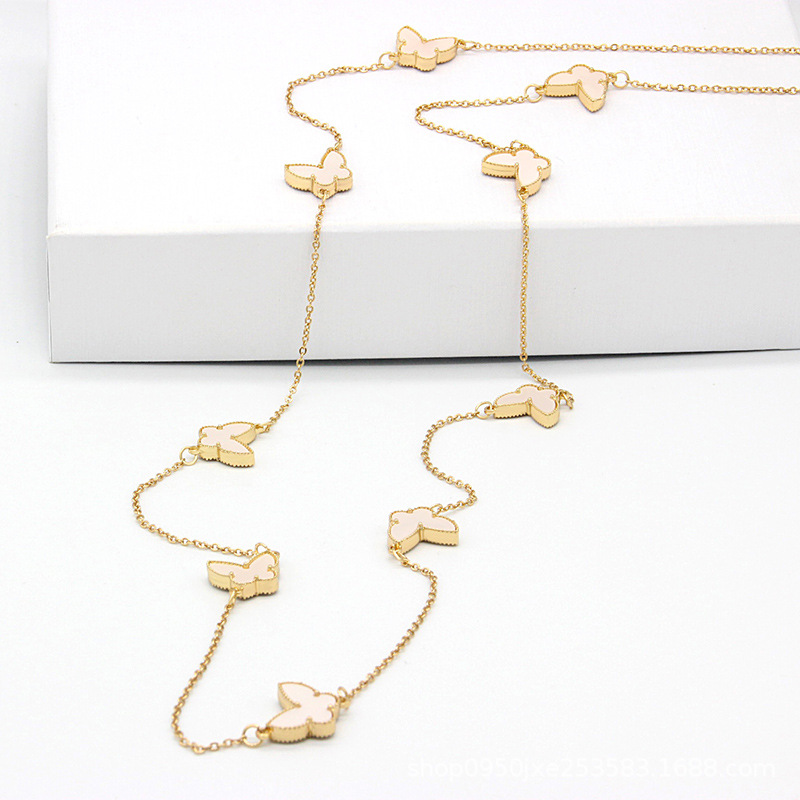 

Classic Design Clover Pendant Necklace Gold Stainless Steel 4 Leaf Flower Bracelet for Women Gift