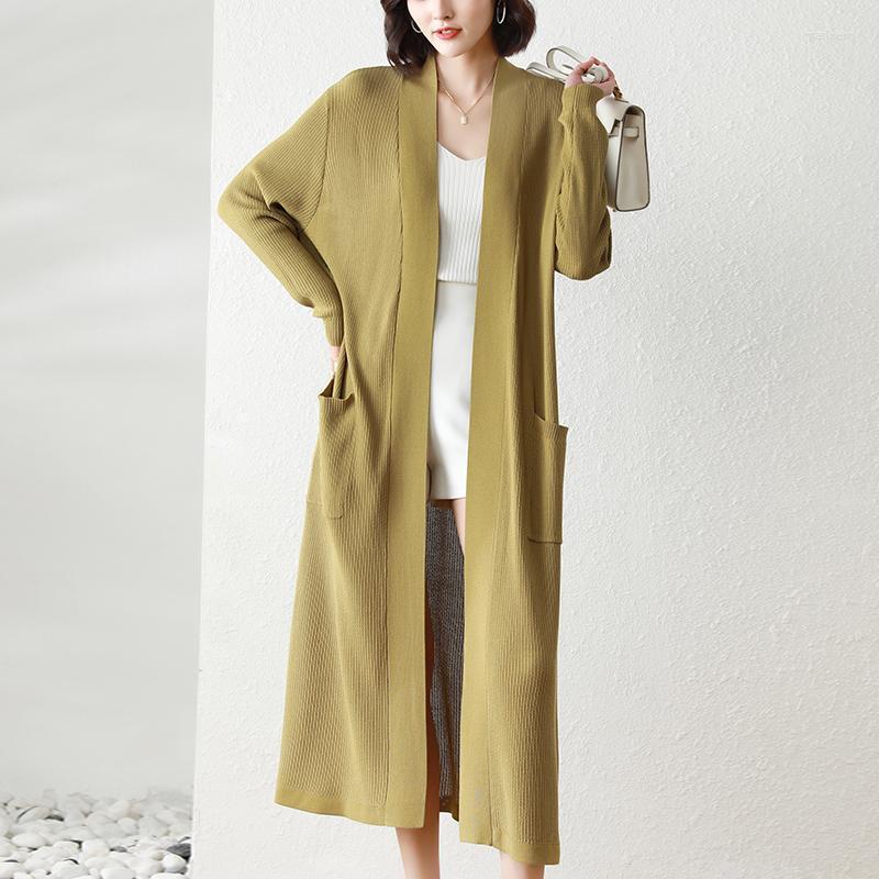 

Women's Knits & Tees Women Thin Long Cardigan 2022 Autumn Spring Sleeve Knitted CoatWomen's Mari22, Black