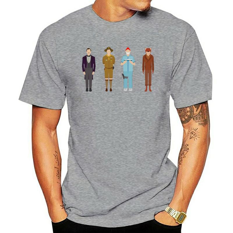 

Men' T-Shirts Wes Anderson T Shirt Collection T-Shirt Cotton Mens Tee Short Sleeve Big Graphic Cute Beach Tshirt, Beige
