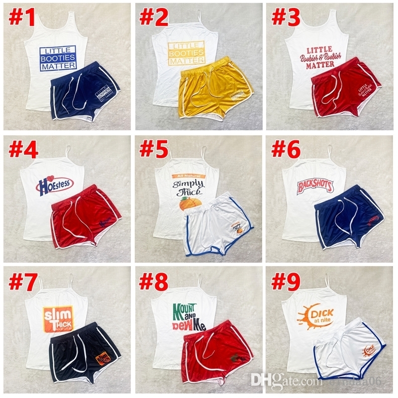 Pantalons de yoga tenues femmes survêtements concepteur été sexy gilet et shorts costumes 2 pièces ensemble lettre imprimée bretelles hauts