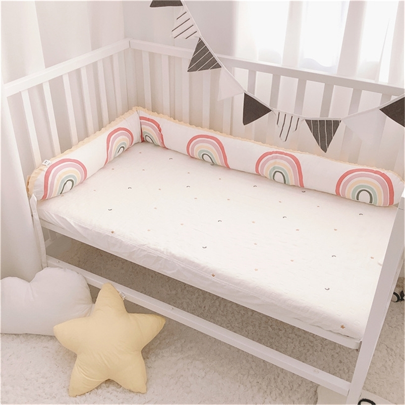 

Baby Bed Bumper 175cm Crown Pattern Plush Toys Long Pillows Cushion Pads Baby Crib Liner Child Room Decoration Pography Props 220816