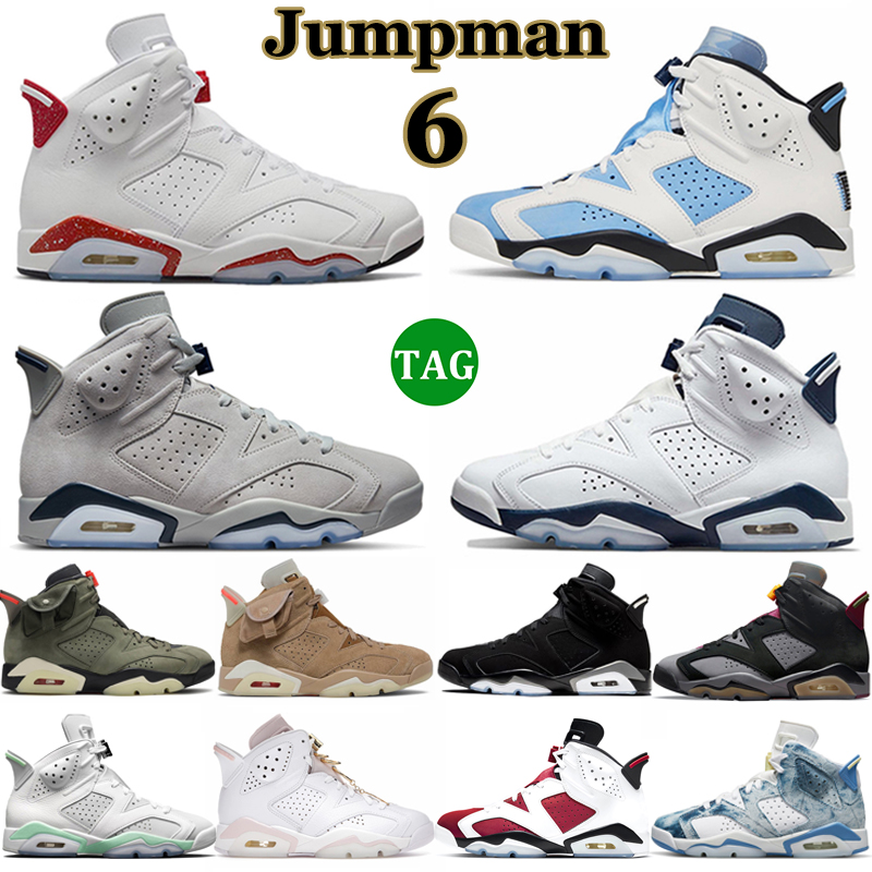 

Jumpman 6 6s Basketball Shoes Men Women UNC White Black Infrared Red Oreo Midnight Navy Carmine Georgetown Bordeaux Mens Trainers Outdoor Sports Sneakers