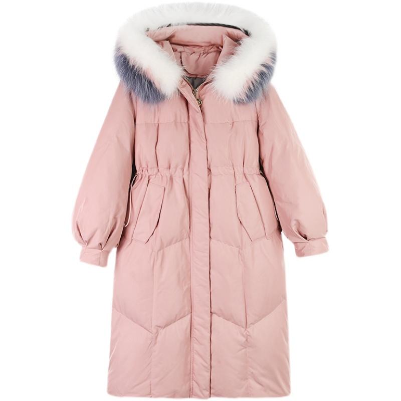 

Women' Trench Coats Women Down Jacket Fashion 2022 Winter Jackets Clothing Luxury Fur Long Parka Coat Hooded Overcoat N934, Beige