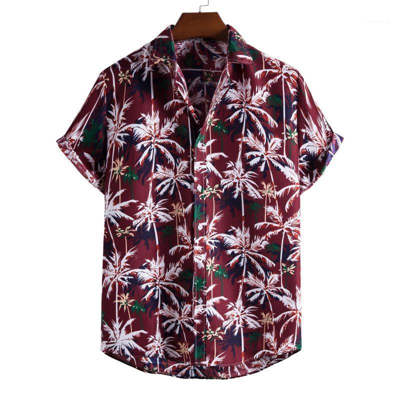 

Men' Casual Shirts 2022 Sumitong Stand Collar Short Sleeve Shirt Ethnic Style Series Printed, Red