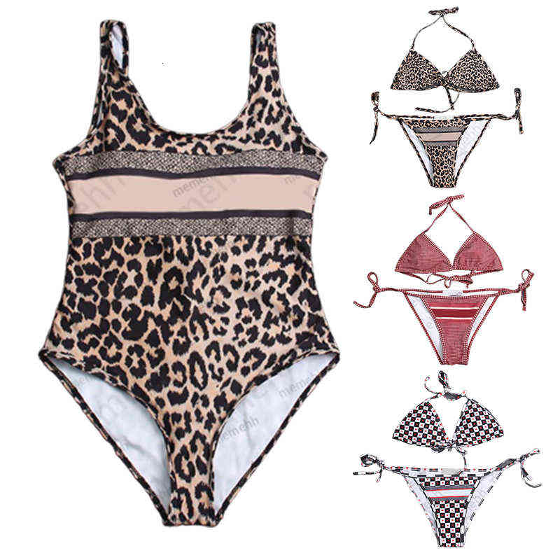 Womens Fashion Swimwear Bikini Design Girls Swimwear One Piece Leopard Print Swimsuit Beach Sexy and Charming Wear-image-775779352