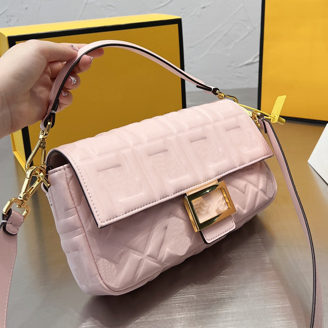 

2023 newest spring womens baguette bags handbag Fashion design woman shoulder bag letter Solid color Leather top quality crossbody bag