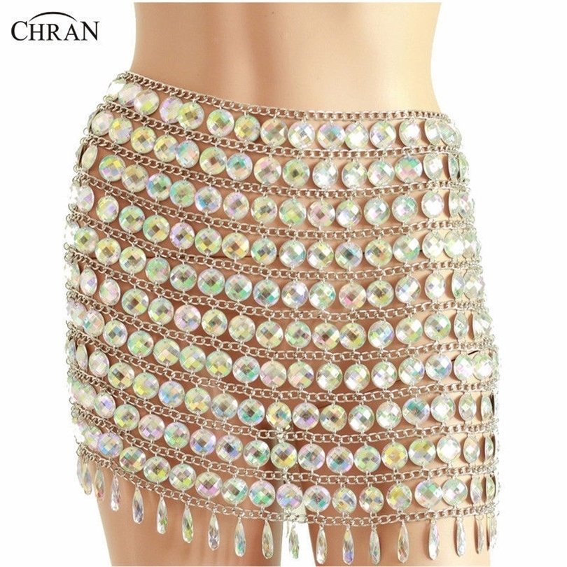 

Chran Coin Beaded Chain Skirts Sexy Bikini Beach Jewelry Boho Carnival Festival Cosplay Wear Outfit T200508