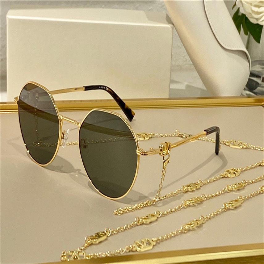 

Fashion trend designer women sunglasses 2043 Summer Vintage metal round shape chain glasses Charming wild style UV Protection come264h