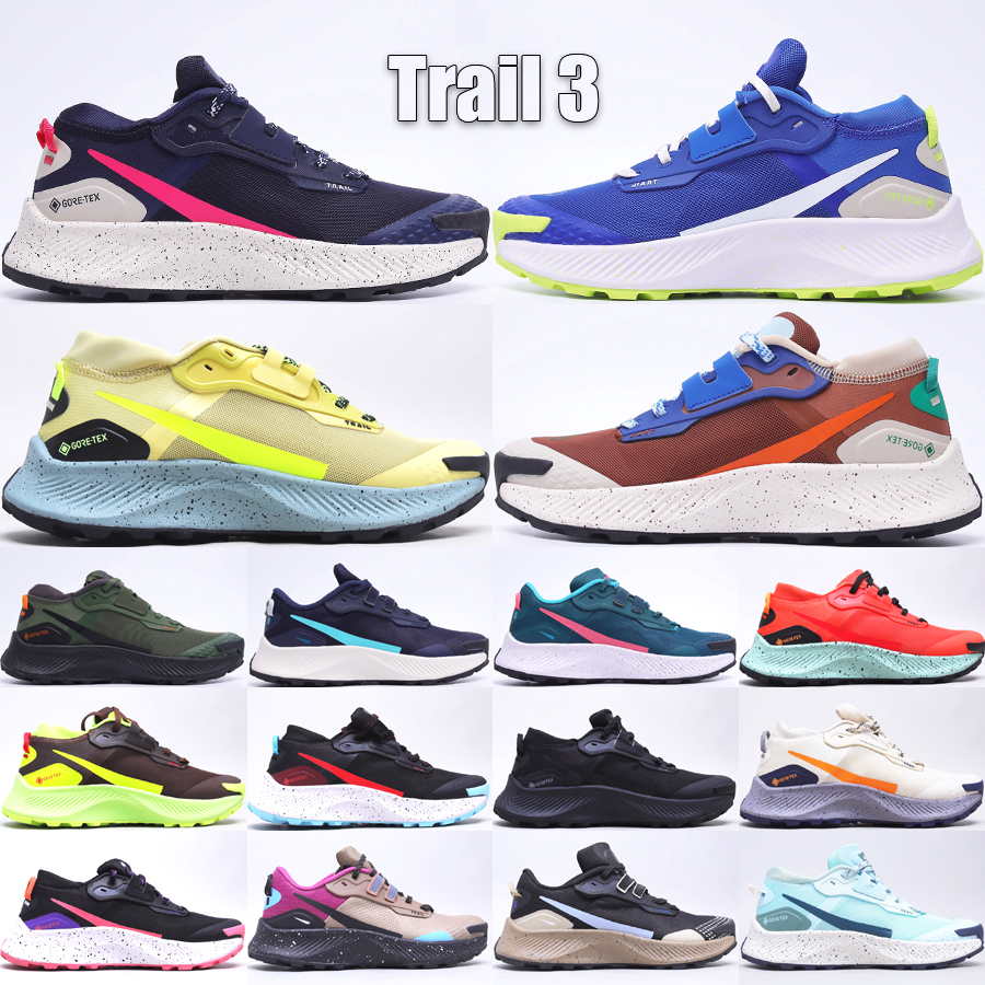 

Newest Pegasus Trail 3 Men Women Running Shoes GTX Designer Obsidian Siren Red Sprite Hyper Royal Malachite Celery Volt Outdoor Sneakers Size 36-45, Bubble wrap packaging