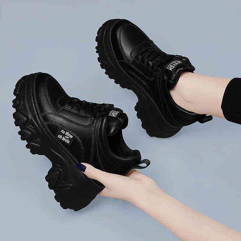 

Boots Women's Casual Shoes Lace-up Fashion Sneakers Platform Snowboots Winter Warm Plush Zapatos De Mujer 220805, Black