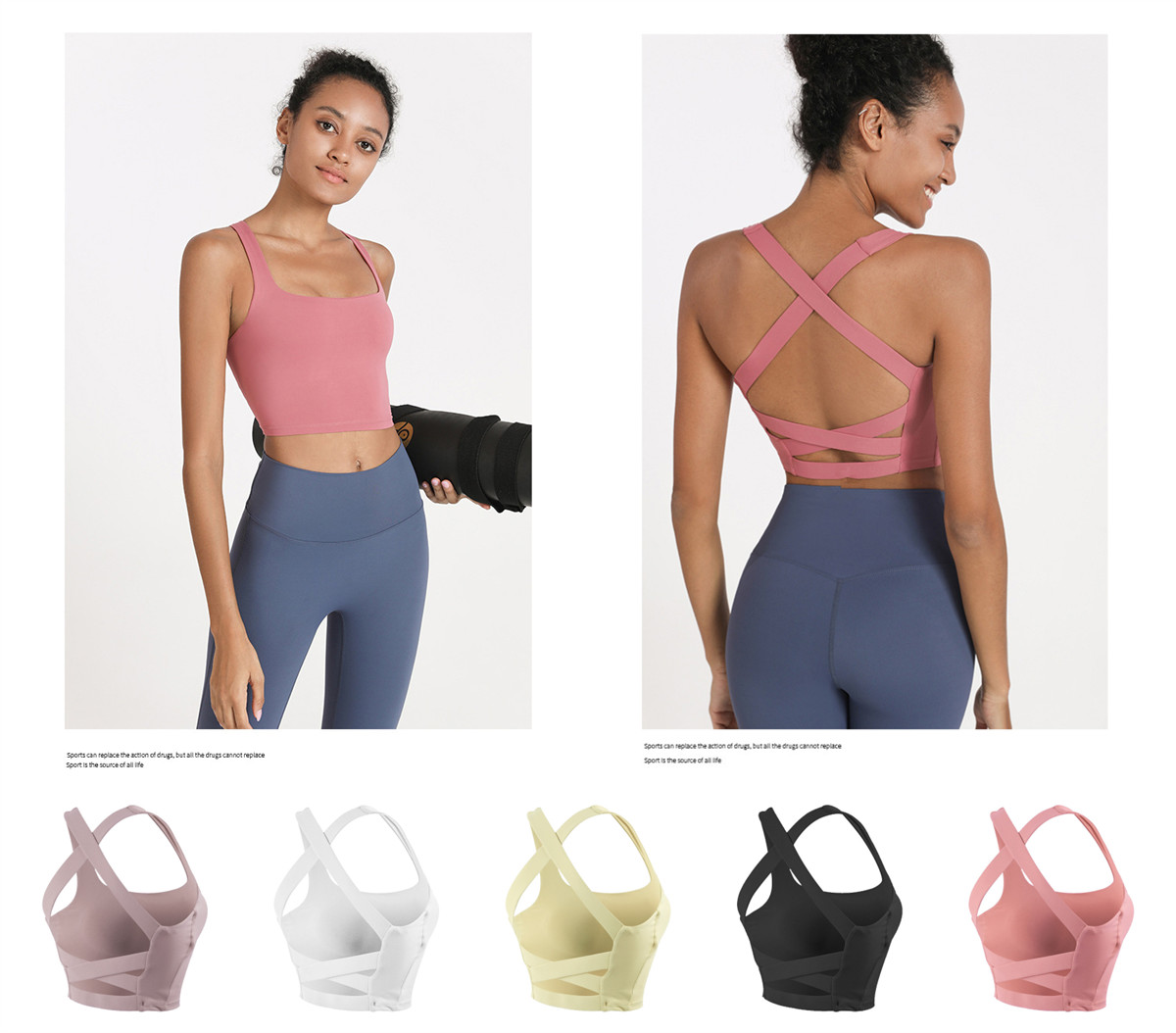 

LU Sports Women Full Coverage Sexy Crisscross Fitness bra Yoga vest with Chest Pad for Yoga Running Athletic Gym Workout Tank Tops Workou Bounce Control, Bra a