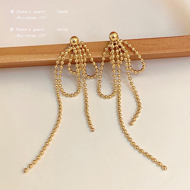 

Dangle & Chandelier Temperament Gold Tassel Long Beaded Drop Earrings For Woman In 2022 Korean Fashion Jewelry Party Girls Sexy AccessoriesD