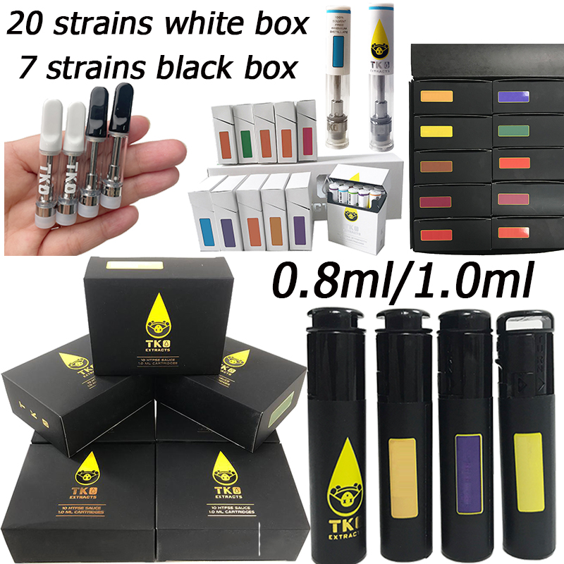 

TKO Vape Cartridges Packaging Glass Thick Oil Cartridge Atomizers 0.8ml 1ml Ceramic E Cigarette Vapes Cart Dab Pen Vaporizer Carts For 510 Thread