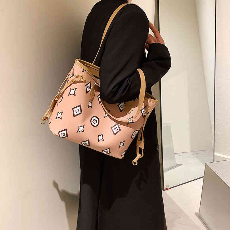 

70% Off popular big bag new flower women's commuting autumn and winter large capacity one shoulder tote Handbags Design deals, Sky blue