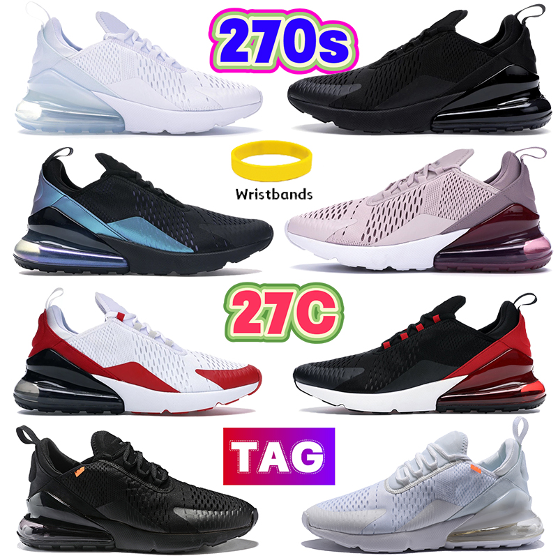 

2022 Fashion 270s triple black 27C mens running shoes x white Throwback Future university red metallic gold barely rose Cushion be true men women sneakers trainers, #48- shoe box