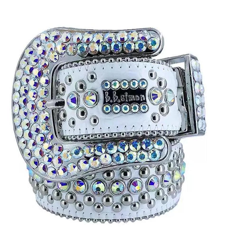 

Fashion Designer Belts Women High Quality Mens Bb Simon Rhinestone Belt With Bling Rhinestones Width 4.0CM Waistband251E, As picture