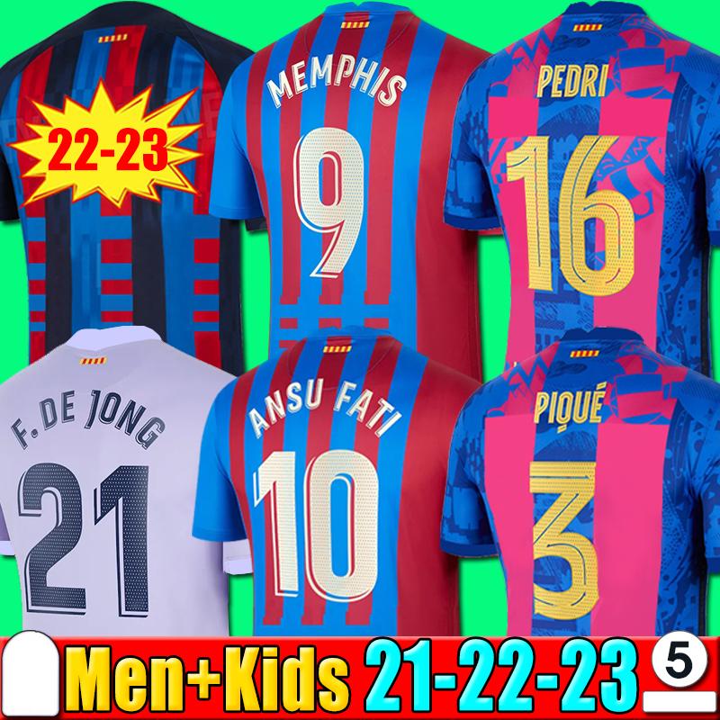 

Camisetas de football PEDRI ADAMA soccer jersey MEMPHIS GAVI FERRAN BARCA home away 21 22 23 ANSU FATI 2021 2022 2023 F. DE JONG ROBERTO DEST kit shirt men kids sets socks9, P07 21 22 away patch1