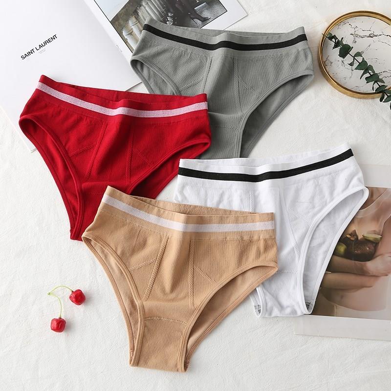 

Womens High Waist Sexy Panties Comfortable Solid Color Underwear Underpants Intimate Lingerie Breathable Soft Briefs 2pcs Lot, Color6